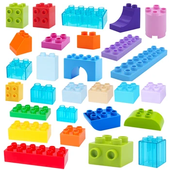 

Diy 8pcs/lot Foundation Bricks Large Particle Building Blocks Accessories Compatible With Blocks Duploe Toys For Children Gifts
