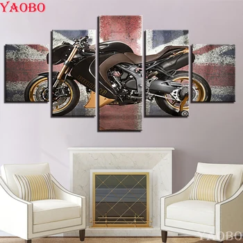

5 pcs set Diamond Painting Motorcycle Posters DIY 3D Diamond Embroidery cross stitch kits diamond Mosaic rhinestone decoration