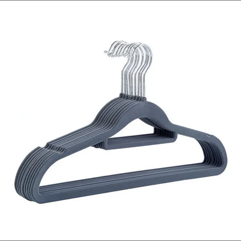 5pcs/Lot Clothes Flocking Hangers Velvet Hangers for Clothes Pants Flock  Non Slip 38/42/45cm Quality Magic Rack Slip-Resistant