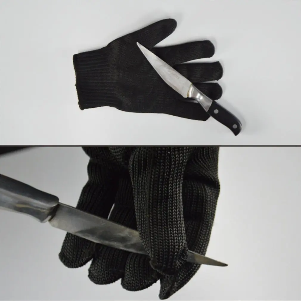 1 Pair Professional Cut Resistant Gloves Stainless Steel Wire Gloves Level 5 Protection Multifunction Safety Work Gloves