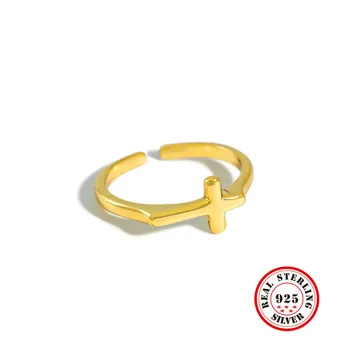 

Corss Sterling Silver 925Ring For Korean Dayinimalist Gold Opening Rings Mvalentine'sLaw Women Jewelry Valentine's Day