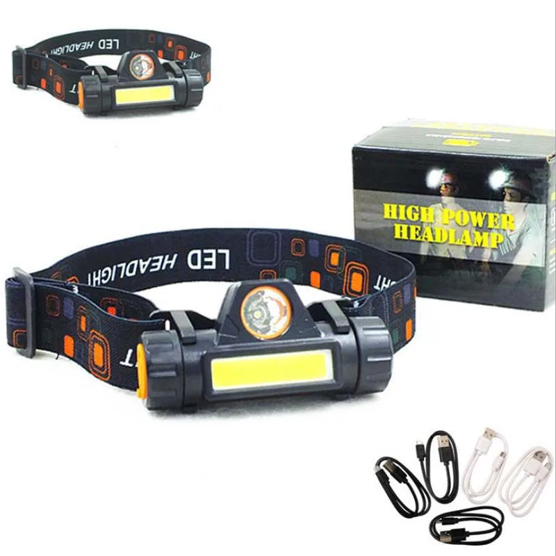 

USB multi-function interface charging outdoor Emergency headset flashlight