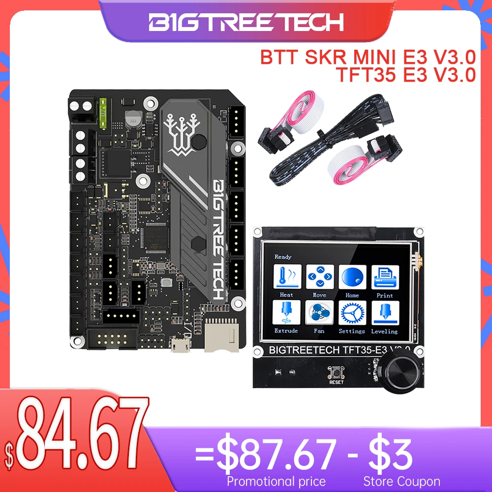 Плата управления BIGTREETECH BTT SKR MINI E3 V3.0 плата TMC2209 TFT35 экран для 3D-принтера детали V1.4