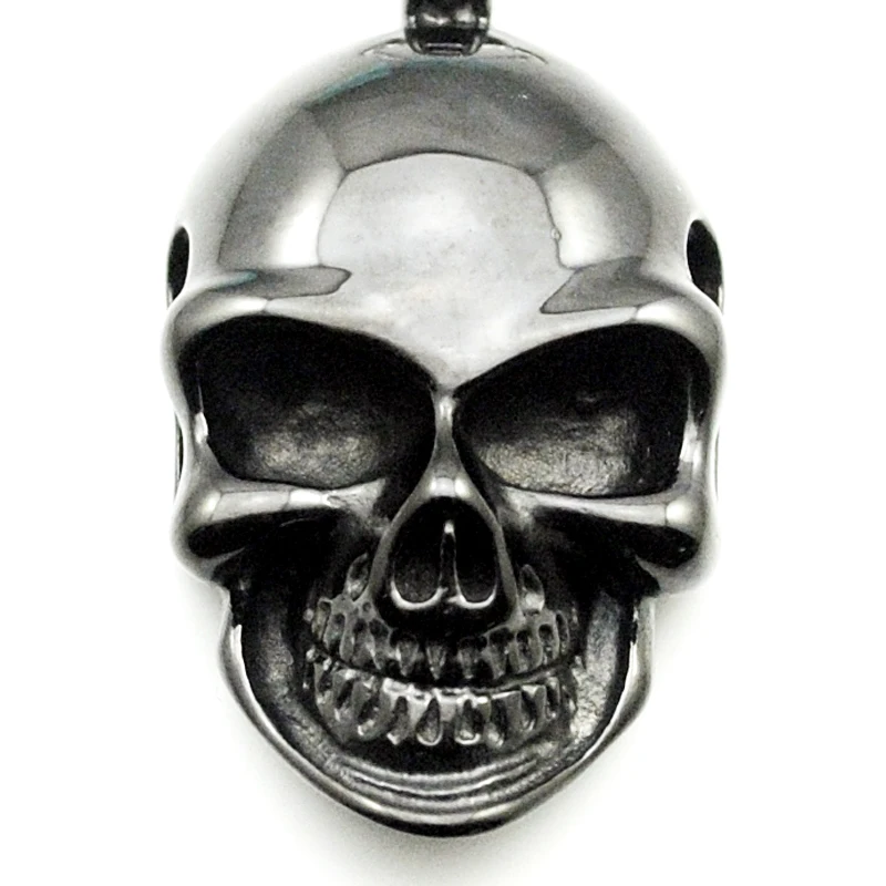 

Punk Black Smile Skull Pendant Necklace 316L Stainless Steel For Men Vintage Fashion Hip Hop Rock Jewelry Party Gifts HP1657
