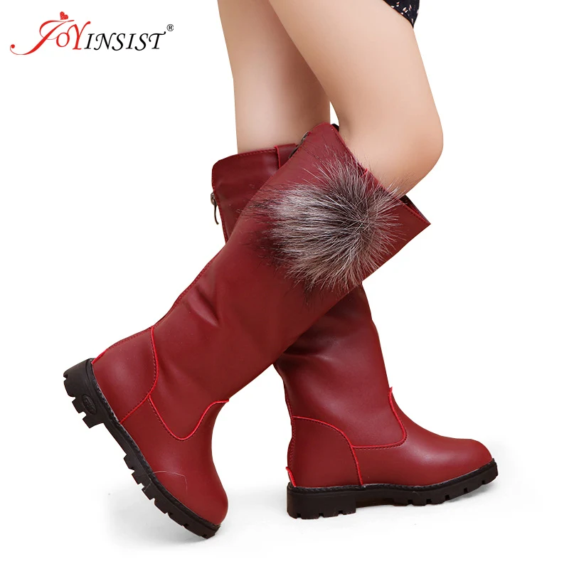 Ботинки для девочек, высокое качество, зимние детские ботинки, детская обувь из искусственной кожи, водонепроницаемая резиновая обувь для девочек