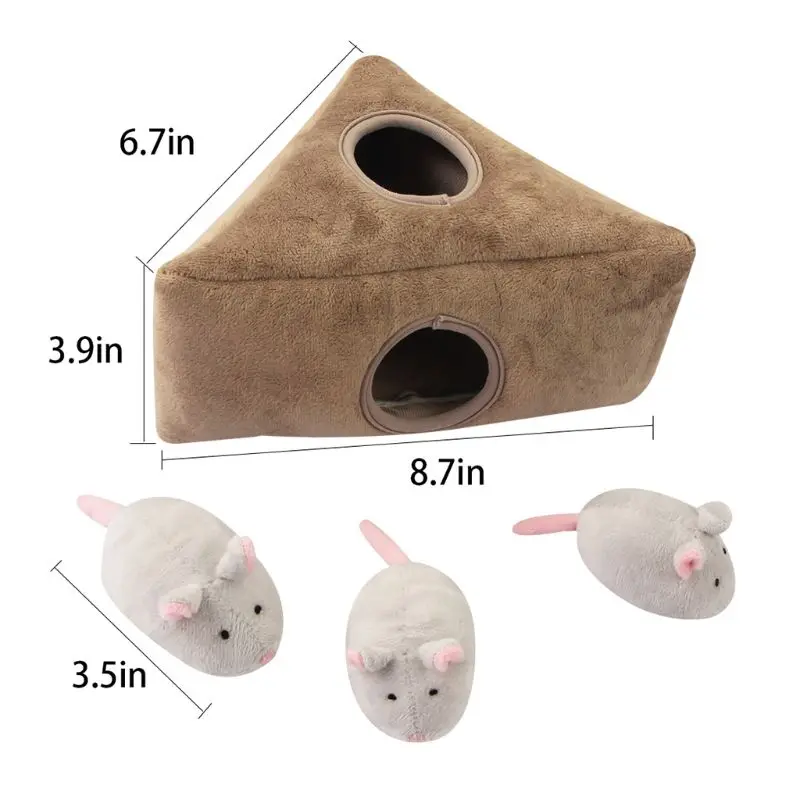 Забавная игрушка для питомцев, кошек, прятки, головоломка, плюшевая игрушка с писком, мыши, Интерактивная игрушка для собак, кошек, пищащие игрушки, товары для животных C42