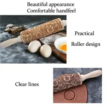 Новое поступление средний размер 35*5 см Рождество тиснение Скалка выпечки печенье лапша печенье, фондан, пирог тесто гравировкой ролик