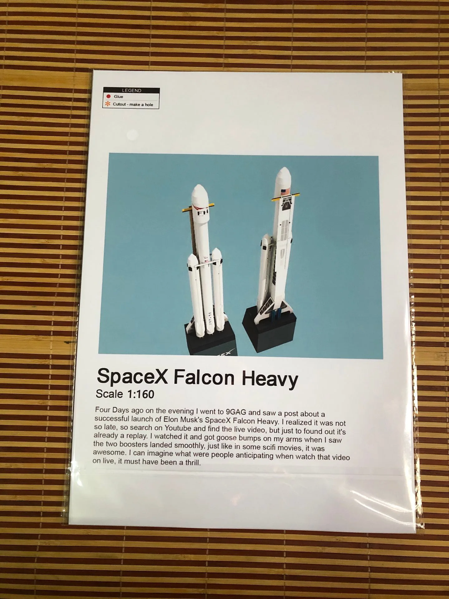 SpaceX Falcon Heavy Rocket DIY 3D бумажная карточка Модель Строительный набор образовательных игрушек военная модель Строительная игрушка