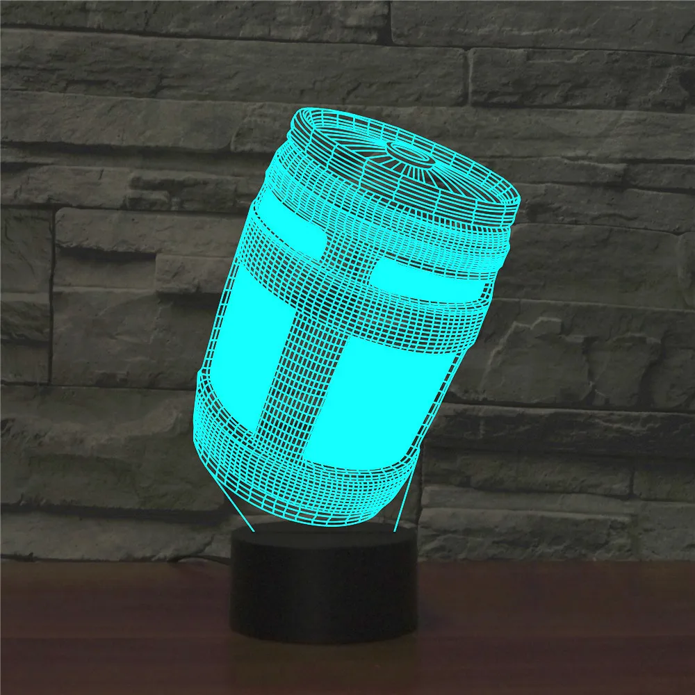 

2019 Foreign Trade New Style Barrel 3D Small Night Lamp Touch Seven-Color Rechargeable Remote Control Decoration cu xiao deng 46