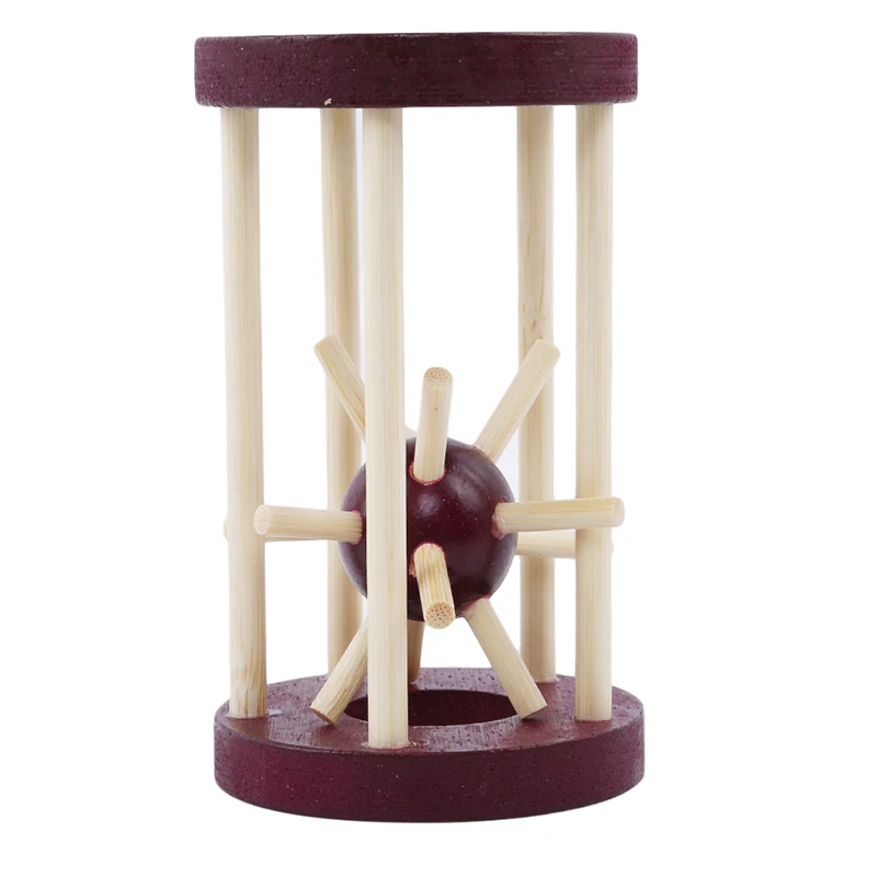  Wooden Intelligence Kong Ming Lock Take Out Spiked Ball Brain Teaser For Kids Adults Puzzle Toy Off