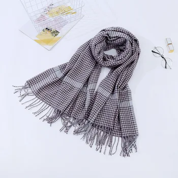

Women scarve Cashmere Scarves Lattices Warm Fringed cashmere scarf
