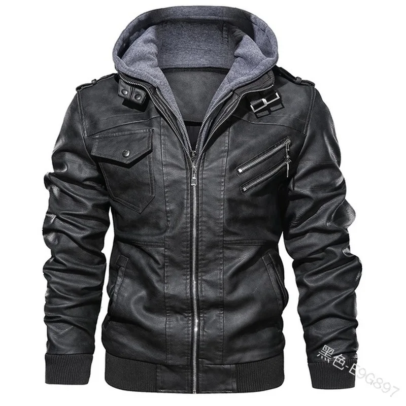 Осенне-зимние мужские кожаные куртки высокого качества классический мотоцикл куртка пальто мужской плюс искусственная кожа Толстовка для мужчин