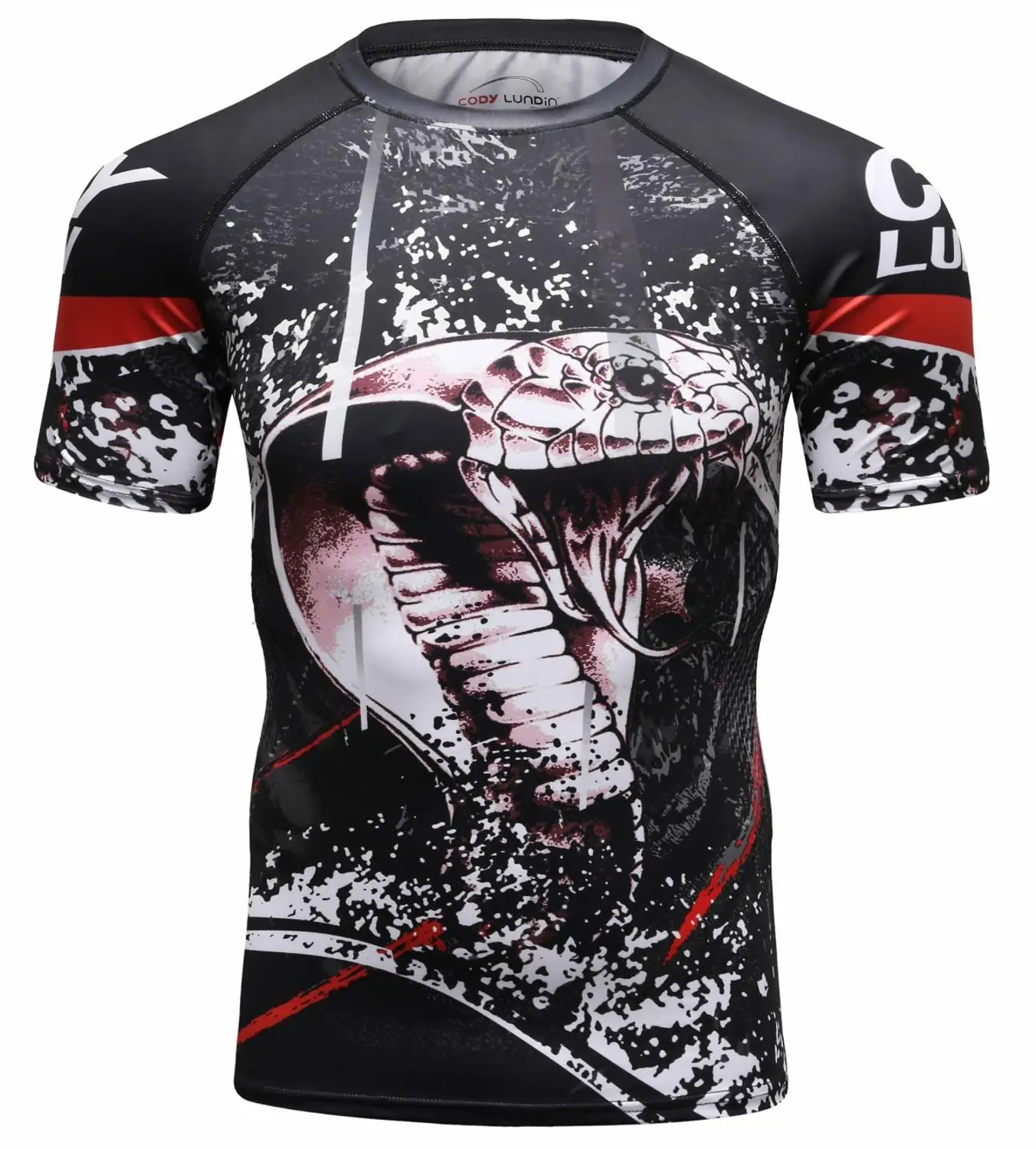 Cody Lundin футболка для фитнеса со змеиным узором, облегающая футболка с коротким рукавом для мужчин, спортивная одежда, футболки