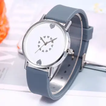 

Fashion Watch Unisex Heart No Number Round Dial Silicone Band Analog Women Men Quartz Wrist Watches Gifts relogio feminino