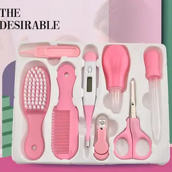 

8Pcs/Set Nasal Aspirator Nail Clippers Baby Electronic Thermometer Comb Set Safety Baby Care Kit for Mothers and Kids
