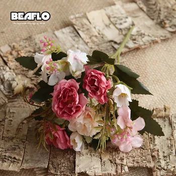 

1 Bouquet Artificial Flowers Peony Flower Tea Rose Hydrangea Silk Fake Flower flores for DIY Home Garden Wedding Decoration