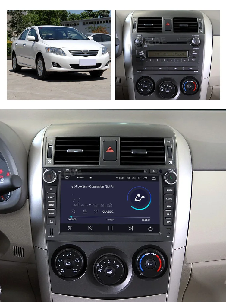 Sale MEKEDE Android9.0 4G RAM 64G ROM HD screen 1024*600 Car DVD For toyota corolla 2006-2011 with WIFI 4G radio RDS ipod 6