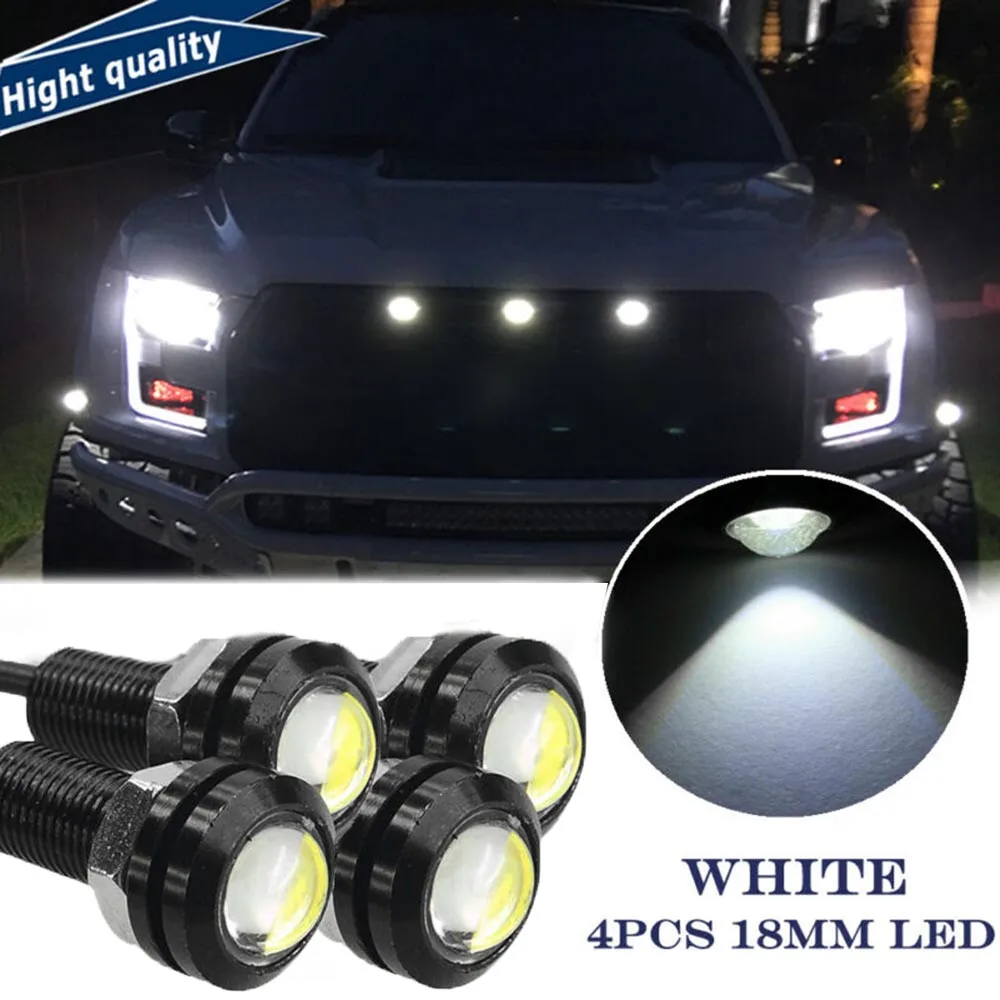 4pcs Universal White LED Grille Lighting Kit For Ford F 150 Raptor