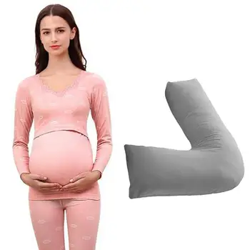 

Pregnancy Pillow With Pillowcase Orthopaedic V-shaped Back Support Side Sleeping Pillows Cotton Maternity Body Sleepers Cushion