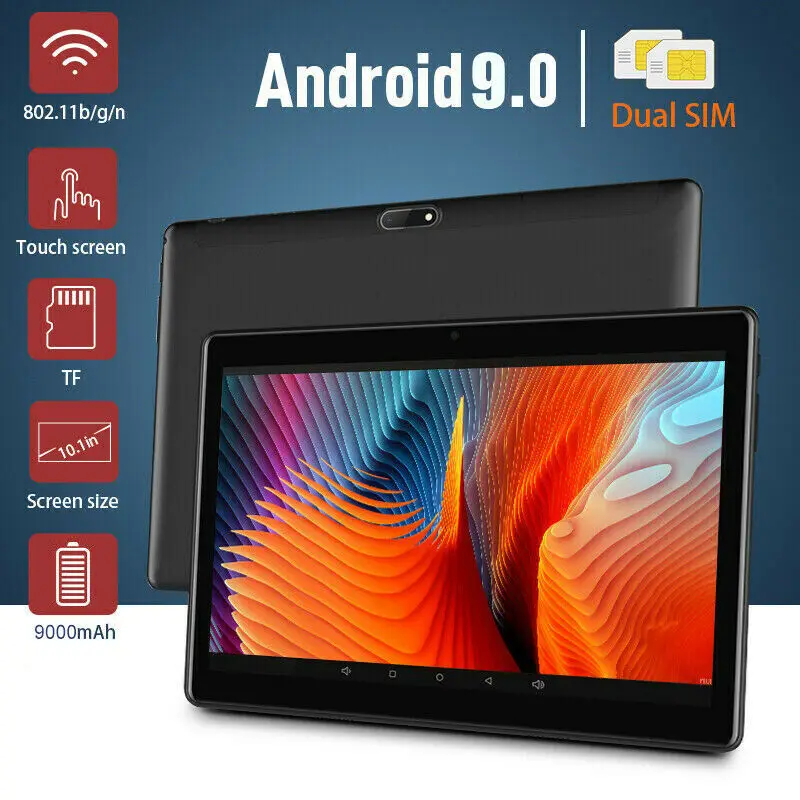 1" дюймовый планшетный ПК 4+ 64 ГБ Android 8,0 Две сим-карты Двойная камера gps Wi-Fi фаблет планшет Android от фабрики