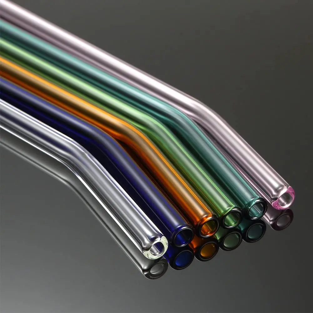 Eco-Friendly Multi-Color Glass Straws Set - Reusable and Healthy Drinking Straws