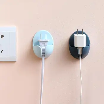

2pcs Power Plug Adhesive Hooks Traceless Hot Selling Smooth Exquisite Delicate Safety Plastic Hanger Office Wire Plug Holder
