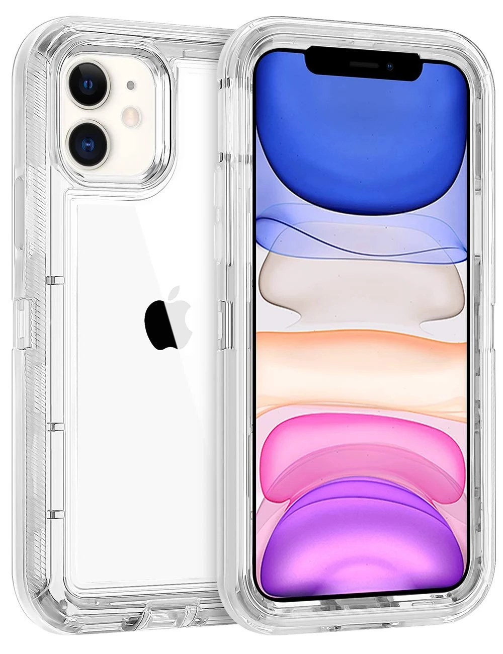 Hybrid Heavy Duty Dust Case For iPhone 16 15 13 11 12 14 Pro Max XSMAX XR XS SE 6 7 8 Plus Transparent Shockproof Armor Cover 2