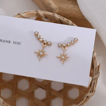 

Stud Shiny Women Creative Stud Earrings Design Ladies Fashion Wedding Girls Kpop Yellow Gold Color Vintage Zinc Alloy Kolczyki