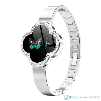 

Fashion flower steel smartwatch women Wristband bluetooth fitness bracelet IP67 Waterproof ladies smart band Android IOS phone