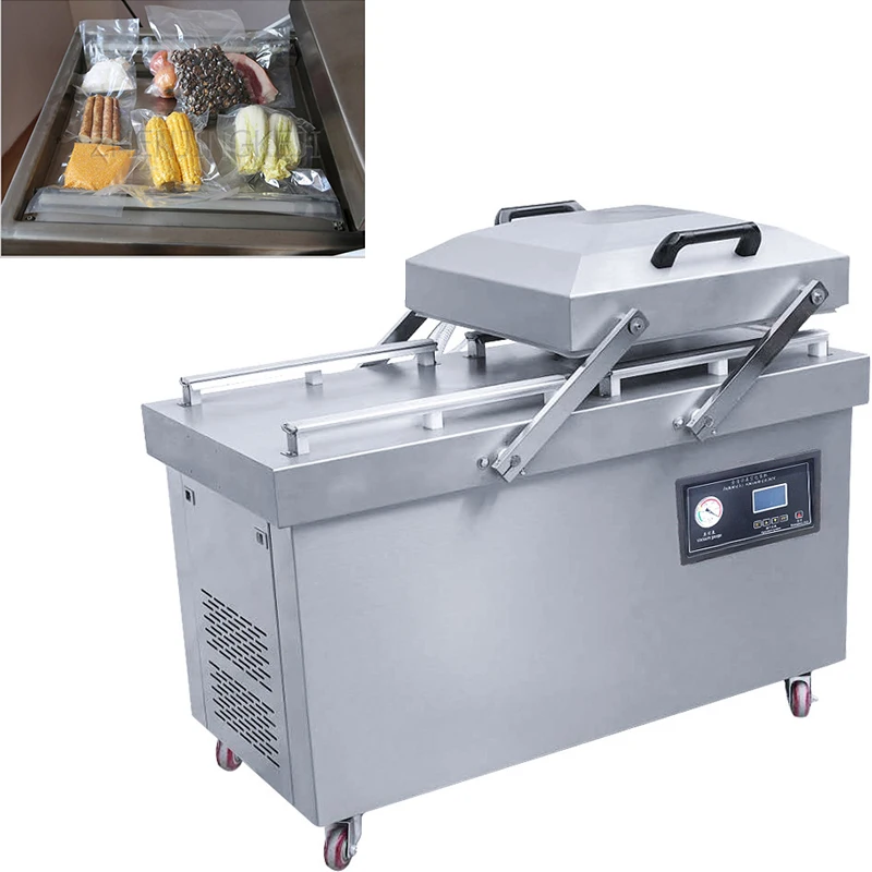 

Fully Automatic Vacuum Machine Vegetables And Fruits Seafood Grains Beans Wet Dry Packaging Equipment Commercial Sealer 1000W