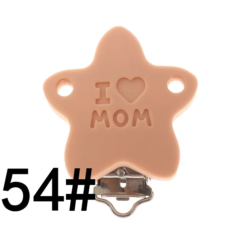 ATOB10PCS соска клип I LOVE MOM»(«Я люблю маму») силиконовый Прорезыватель для зубов DIY Уход за пустышки для младенцев, клипы на цепи без добавления бисфенола А Держатель для пустышки детские подарки