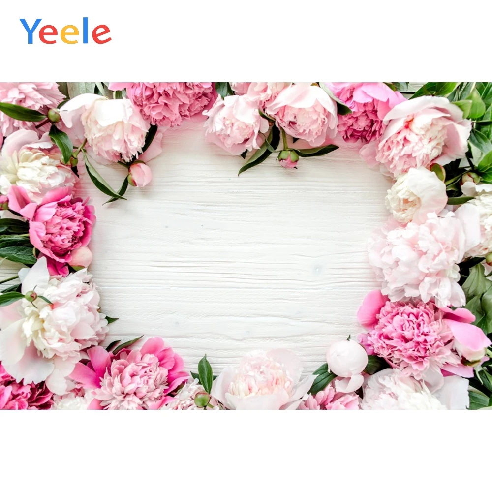 

Yeele Wooden Boards Wreath Flowers Food Dessert Photo Backdrop Custom Photo Background for Children Photocall For Photo Studio