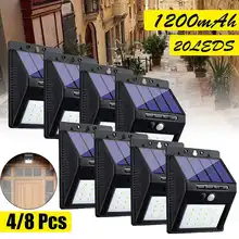 1/4/8Pcs 20 LED Solar Street Light Waterproof Energy-saving for Home Garden Security PIR Motion Sensor Detection Wall Lamps