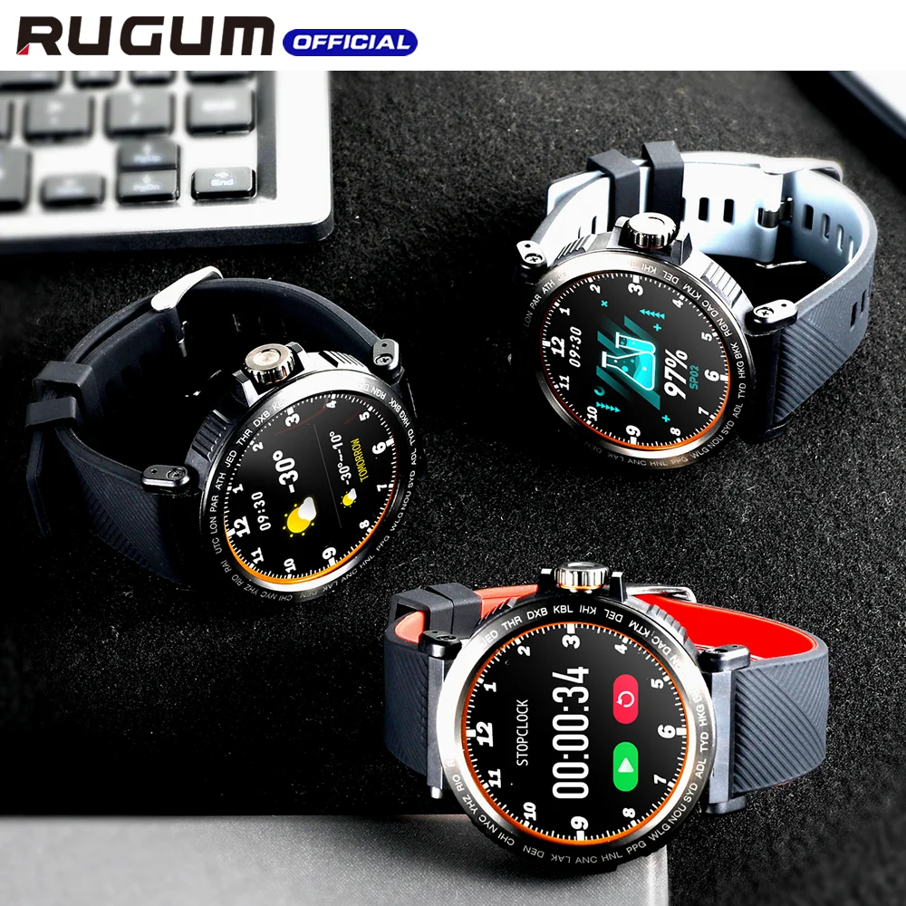 Смарт-часы RUGUM S18, фитнес-часы, полный экран, сенсорные Смарт-часы, водонепроницаемые спортивные часы, монитор сердечного ритма для мужчин и женщин