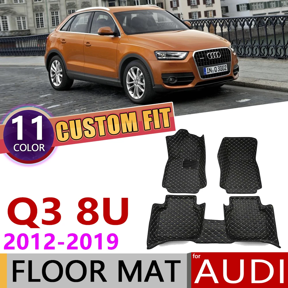 Изготовленный на заказ автомобиля кожаный коврик для Audi Q3 8U 2012 ~ 2019 5 мест Авто ног