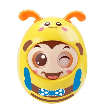 

Blinking Tumbler Toy Cartoon Round Flashing Early Educational Toy Baby Music Rattle Toy Baby Toy Tooth Gel