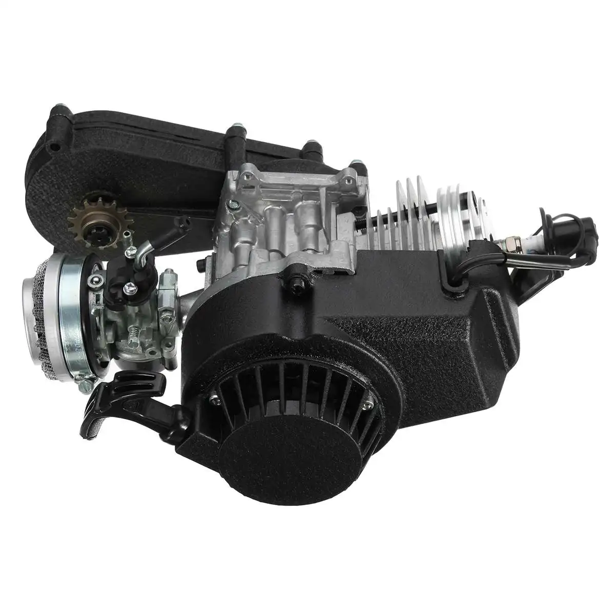 2 тактный двигатель ж/коробка передач карбюратор воздушный фильтр 49CC мини Байк ATV Quad - Цвет: Черный