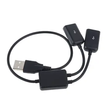 

USB OTG Hub Cable USB 2.0 Male to Double Female Plug Adapter Converter Cord Line