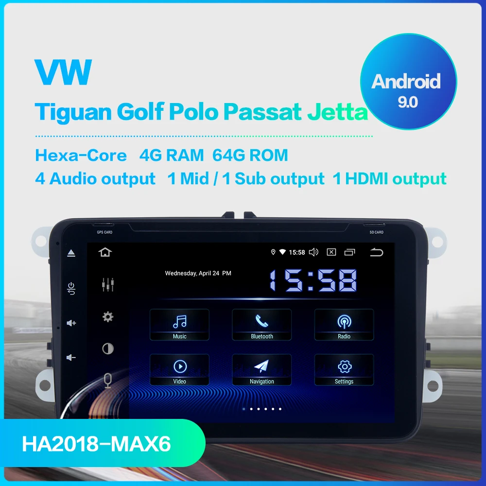 Best 2 Din Car Android 9.0  GPS Radio Player for Seat Leon Alhambra Altea Toledo with 8" touch screen 64GB ROM 1