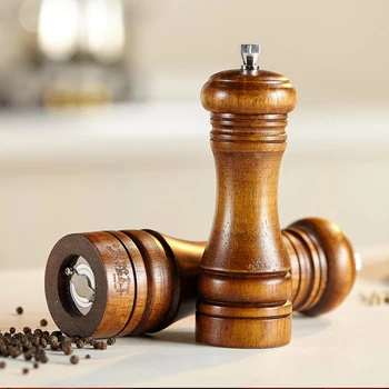 

5/8 Inch Manual Salt Solid Wood Pepper Mils Multi-function Ceramic Core Adjustable Grinder Spice Mill Kitchen Tools