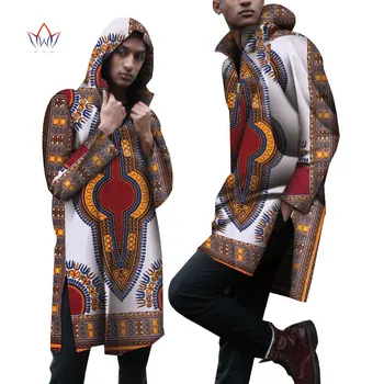

Hooded Jacket Cotton Dashiki African Clothes Men Long Top Shirts Bazin Riche Mens Shirts Traditional African Clothing WYN858