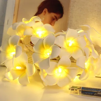 

LED String Lights Frangipani lamp For Home Decor Fairy Light Garland Flower Plumeria Garden indoor Decor Bedroom Christmas Party