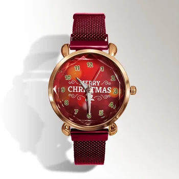

High Quality New Year Watches Girl and Boy Students Watch Christmas Gift Santa Claus Ladies With Magnetic Buckle Quartz Watch