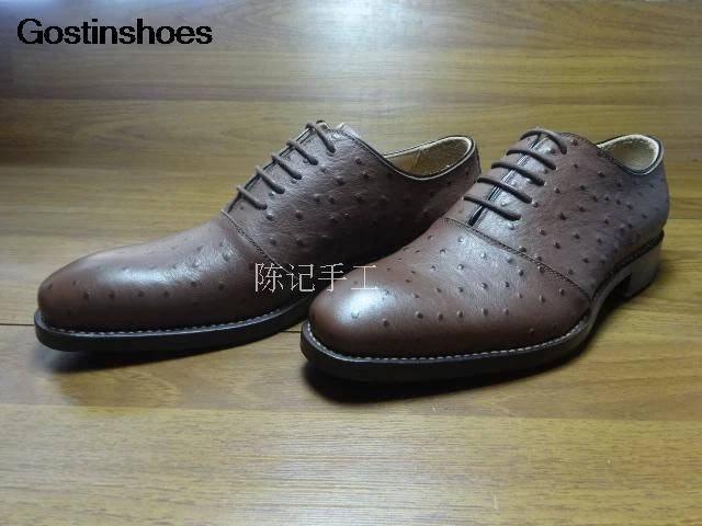 Верхняя подошва из телячьей кожи на заказ Zapato Hombre ручной работы страусиной Erkek