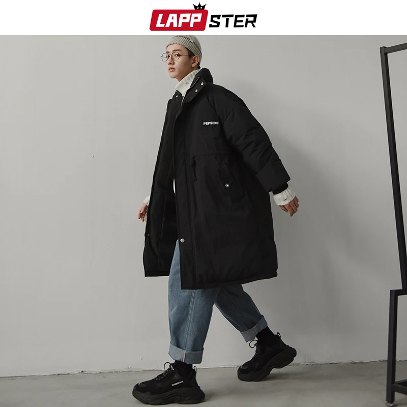 LAPPSTER зимняя мужская куртка Parkas 2020 мужские Harajuku толстое длинное пальто ветровка в
