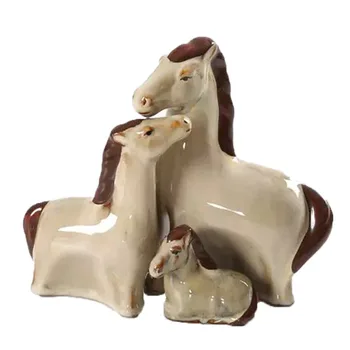 

Simple Modern Ceramic Glaze Horses Figurines Livingroom Ornament Home Furnishing Decoration Crafts Office Accessories Gifts L