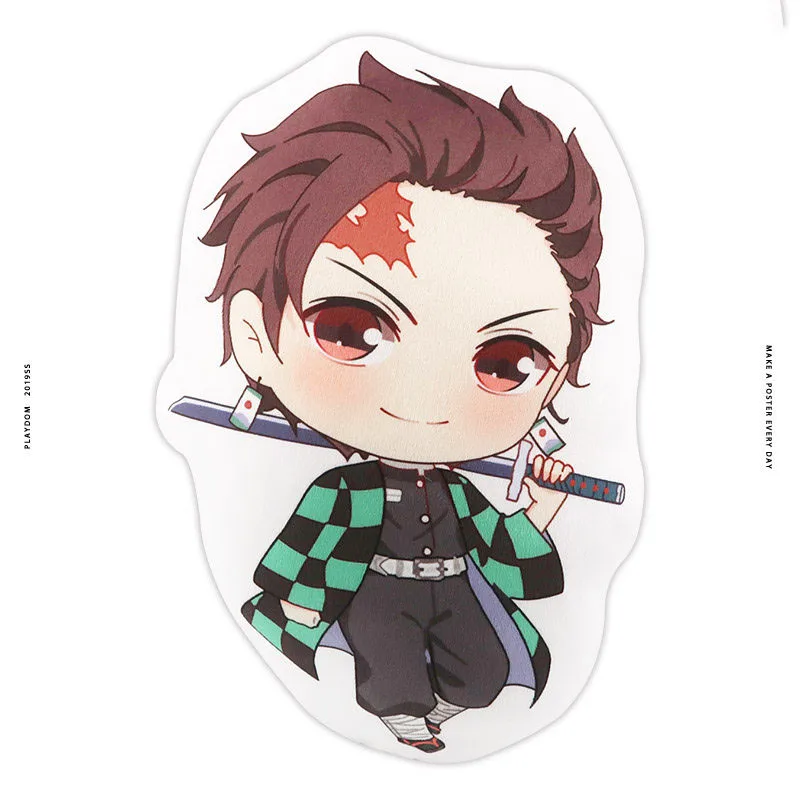 Аниме Demon Slayer: Kimetsu no Yaiba Kamado Tanjirou Agatsuma Zenitsu Косплей Кукла Плюшевая Мягкая Подушка игрушка подарок