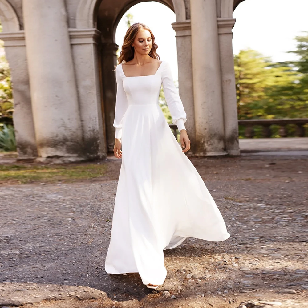 White Wedding Dresses Floor Length 