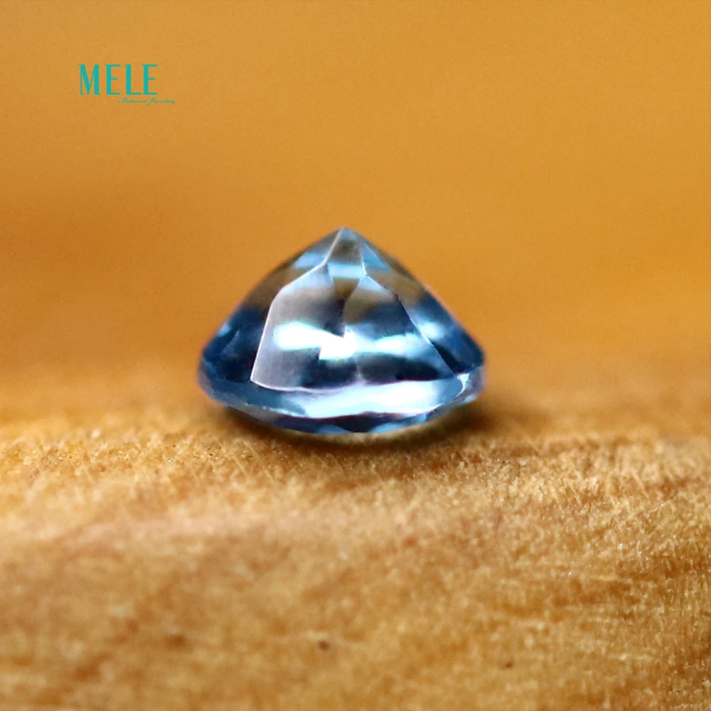Natural Blue Topaz 0.18ct Swiss Blue Topaz 3*3mm circular Bare Stone Face Ring Earrings Matching loose gemstones