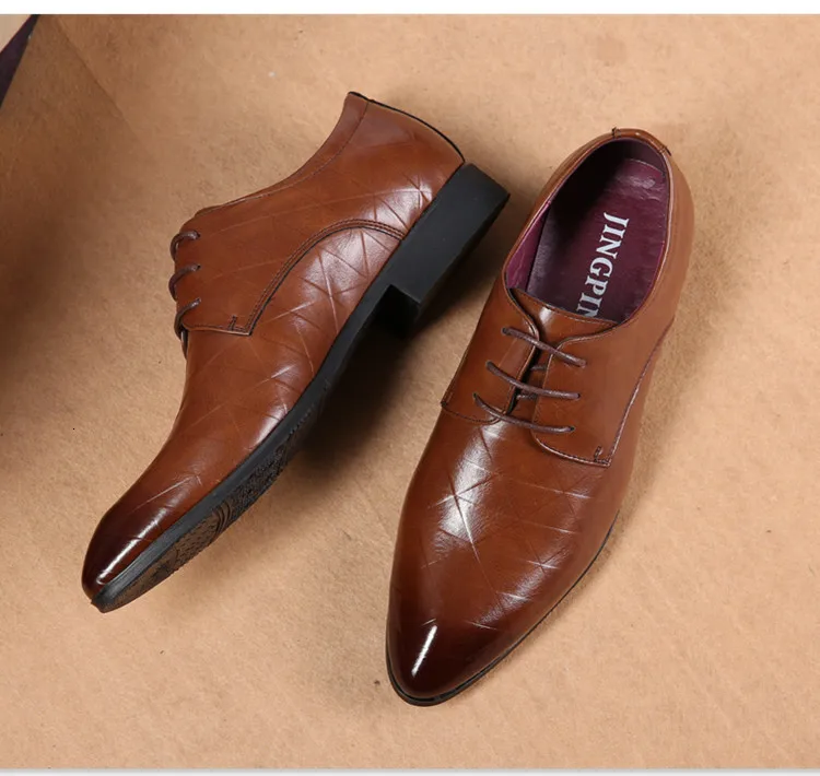 IMAXANNA/Мужские модельные туфли; роскошные мужские туфли; кожаные новые мужские свадебные туфли на шнуровке; классические тонкие туфли с острым носком; высокое качество